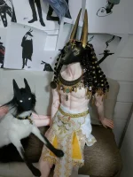Resin BJD Head Only Dog Head,Demon Goat Horn Nun Satanic Evil Theme Resin Figure - Image 3