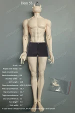 1/4 Male Doll's body only Hem53 , without head ,Strong Muscles Body Resin Gift - Image 2
