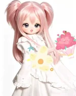 HeHeBJD 1/4 Sweet Smiling Doll Lanlan/Tantan Anime Style Resin Model Figures Fashion Dolls - Image 3